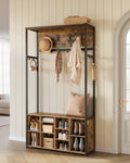 All-in-One Hallway Storage Bench – Coat Rack, Shoe Rack & Entryway Organizer